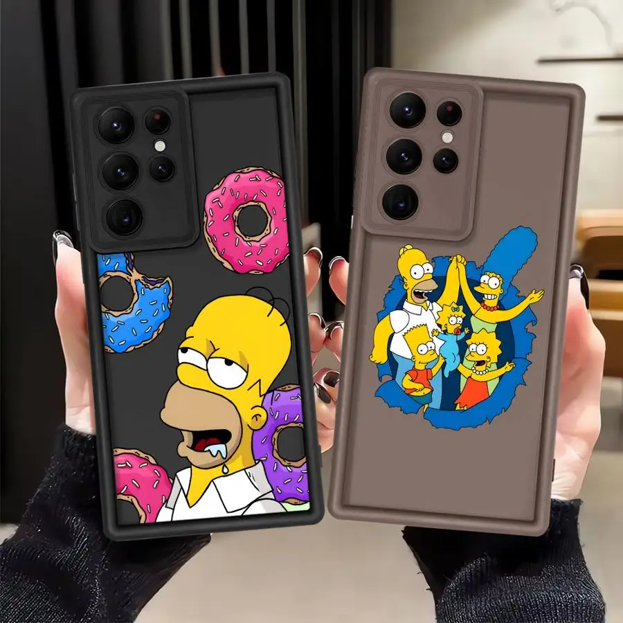 The Simpsons Cartoon Case for Samsung Galaxy S25 S20 FE S21 S24 ultra S22 Plus S25 S23 Note 20 Ultra Phone Cover 