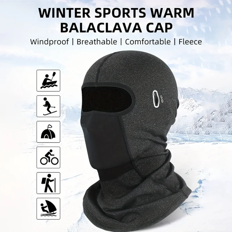 Máscara de invierno tipo pasamontañas, transpirable, resistente al viento, para usar debajo del casco de moto, cubre la cara, unisex, cálida, de secado rápido y protege el cuello.