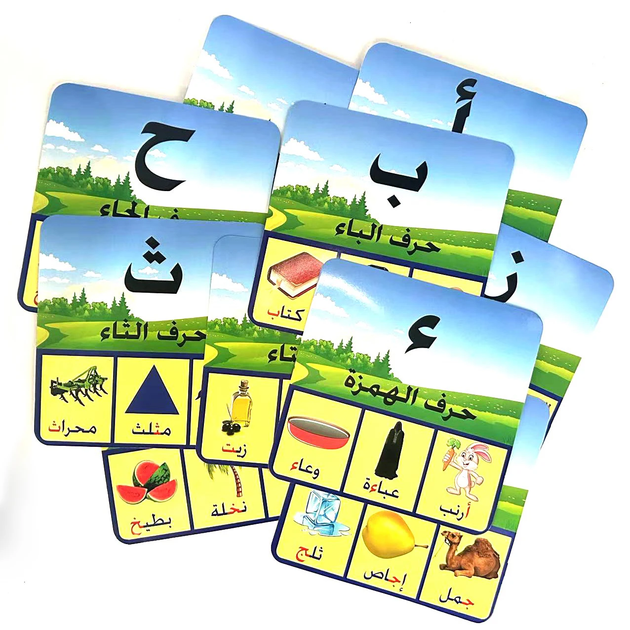 Arabic Series Cards Baby Early Education And Learning Picture Recognition Fruit And Animals Educational Gifts Interactive Toys