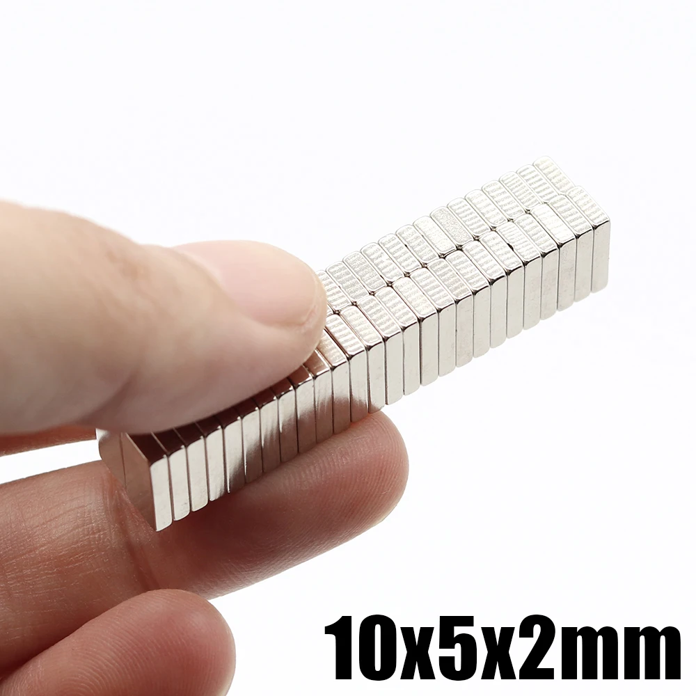 10/20/50/100Pcs 10x5x2 Neodymium Magnet 10mm x 5mm x 2mm N35 NdFeB Block Super Powerful Strong Permanent Magnetic imanes 10*5*2