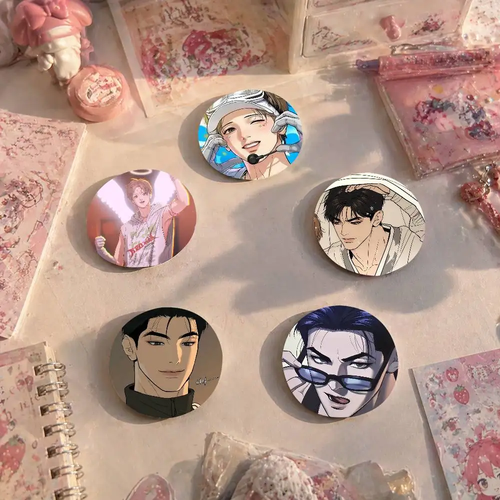 Bl Manhwa Jinx Joo Snap-in Pins Cartoon Character Round Creative Brooches For Backpack Accessories Jewelry Gifts