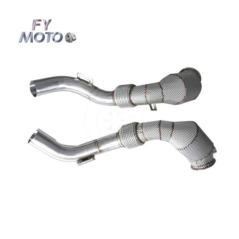

Exhaust Catted Downpipe for S63 X5M F85 X6M F86 4.4T 2015-2019 with Heat Shield