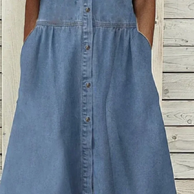 أنيقة بلون المرأة قصيرة الأكمام الأزرق فستان طويل للصيف التلبيب واحدة الصدر الإناث فساتين ماكسي فضفاضة غير رسمية