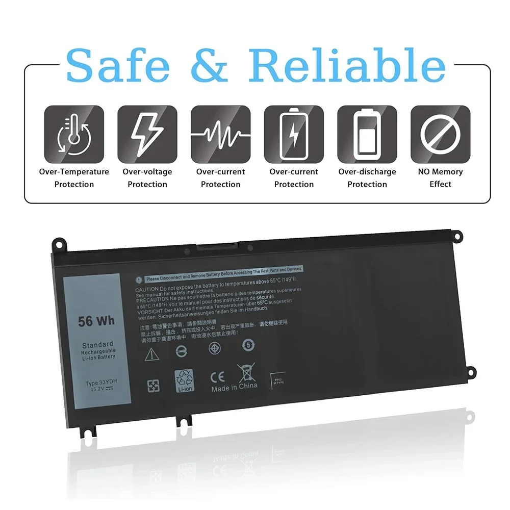 33YDH Laptop Battery for Dell Latitude 13 3380 14 3490 15 3590 3580 Inspiron 7000 7778 7773 15 7577 G3 3579 3779 G5 5587 G7 7588 view 4