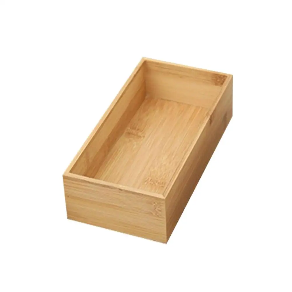 Uncovered Storage Wooden Box For Household Sundries Desktop Cosmetics Multifunctional Bamboo Storage Wooden Box S6M9