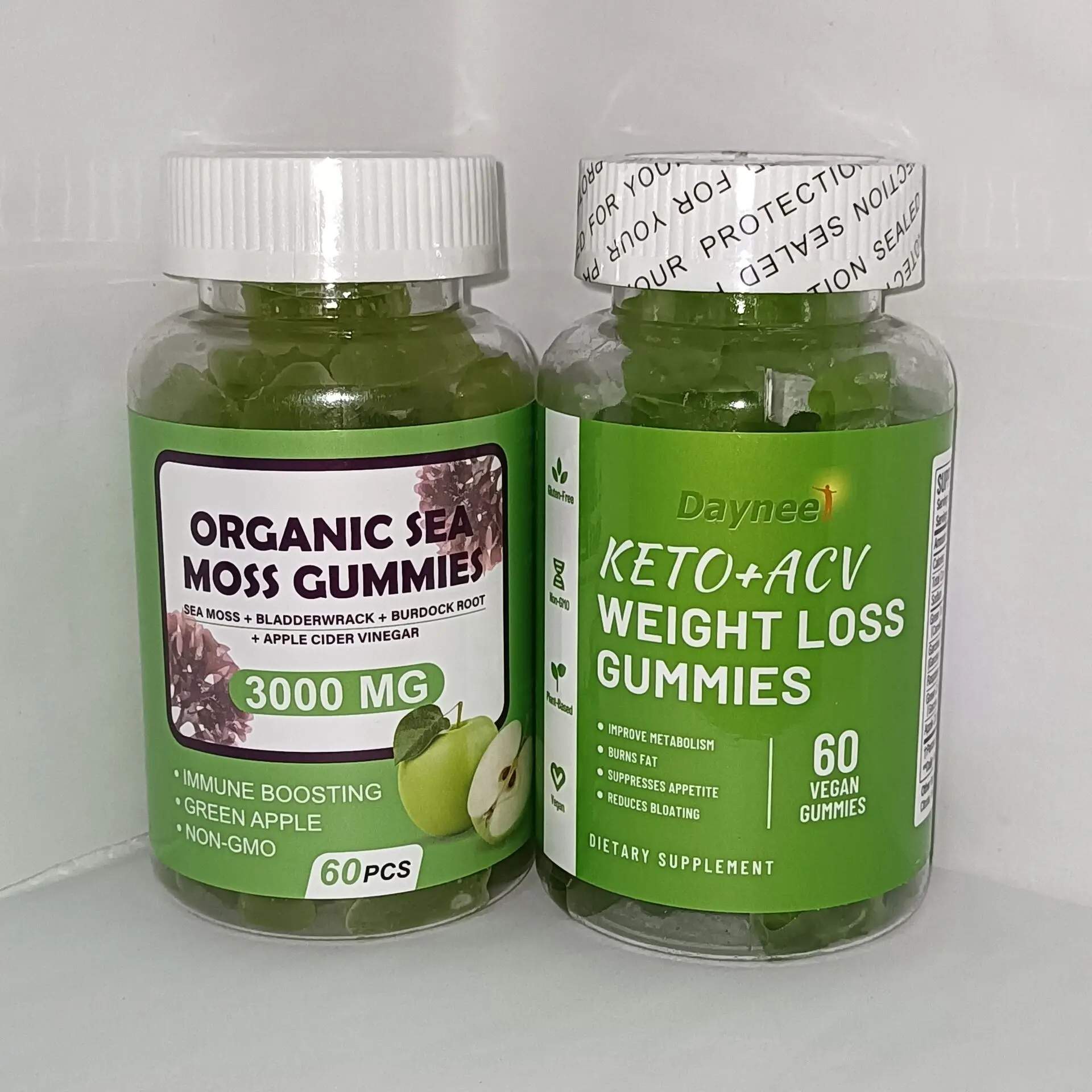 

2 Bottles Seaweed Gummies+KETO+ACV Balance Metabolism Emotions Blood Sugar Balance Intestinal Health Food