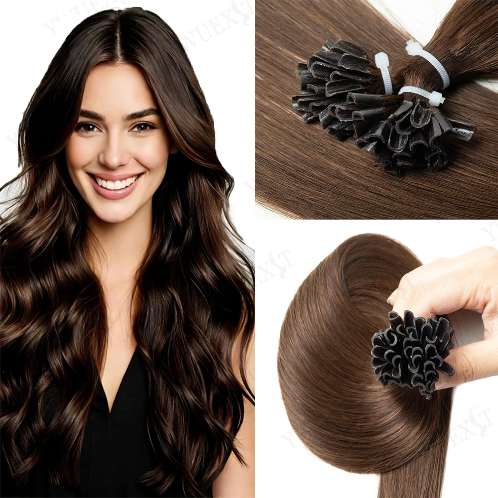 U Tip Hair Extensions 100% Human Remy Hair for Volume and Length Natural Straight Thin Hair 50g Professional Salon Grade Kit