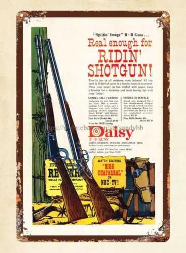 Daisy BB Gun Ad rifle 1968 metal tin sign outdoor indoor wall art