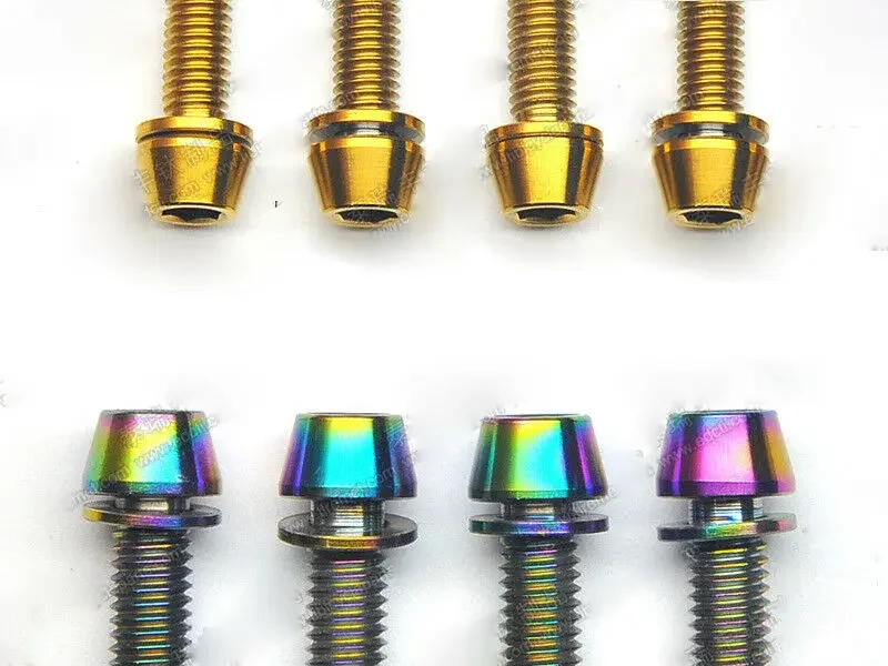 Tornillos de titanio para bicicleta con cabeza cónica y juntas - imagen 3