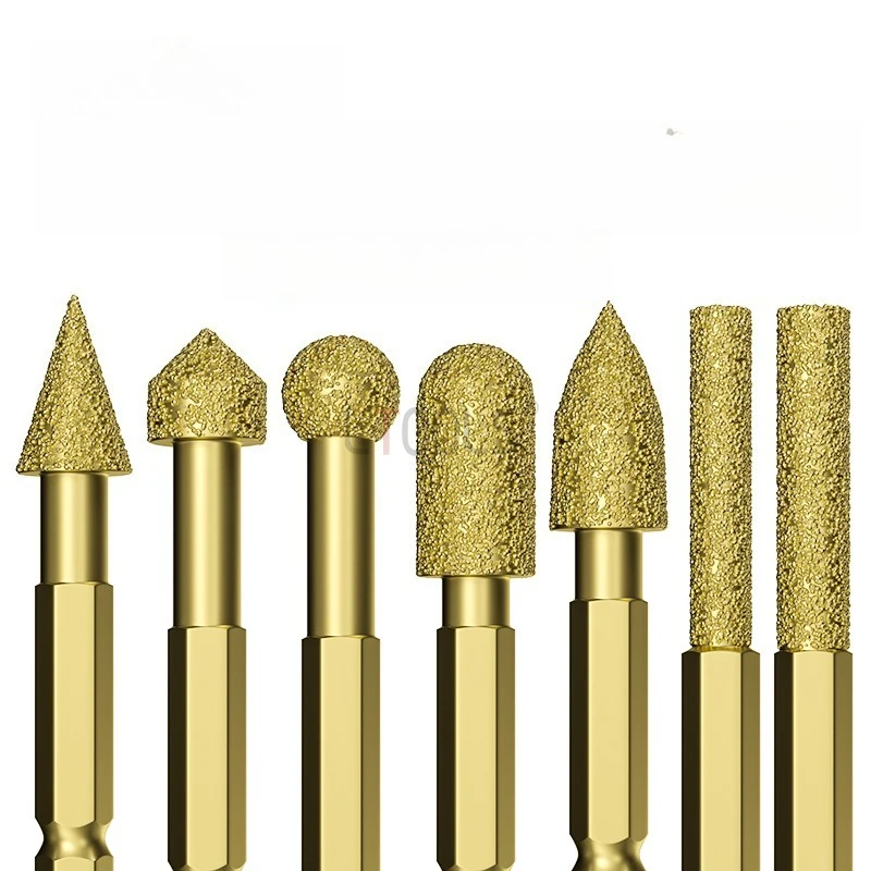 Hexagonal Shank Diamond Grinding Head Multi Specification Efficiency Wear Resistant Drill Bits Marble Inner Hole Grinding Tools