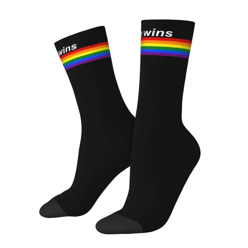 

Love Wins Pride Stripe Men Women Crew Socks Unisex Cool 3D Print GLBT LGBT Gay Lesbian Pride Flag Dress Socks