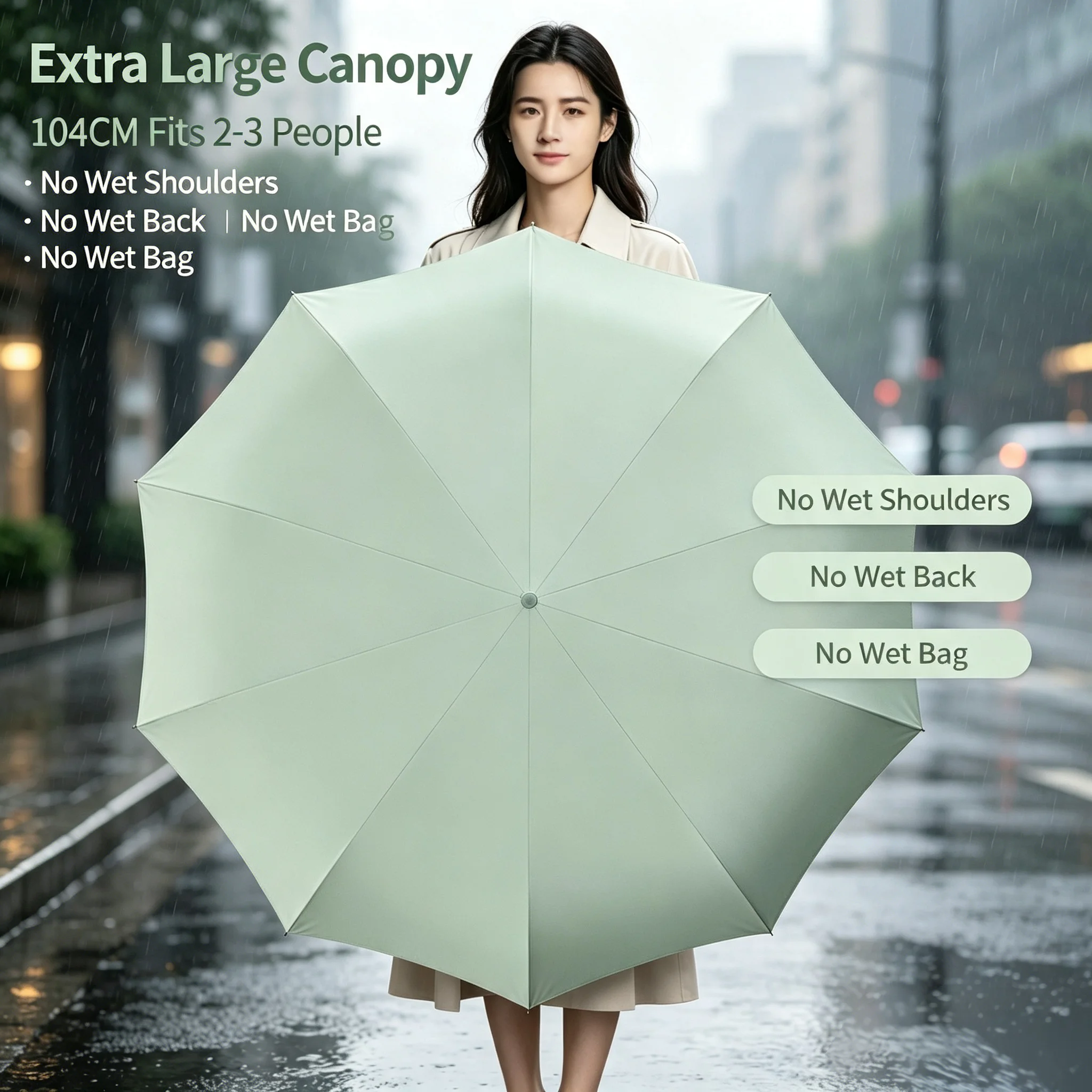 20Bones Windproof Fully Automatic Folding Umbrella with Loop Buckle UPF50+ Protable Compact Sun Rain Umbrellas for Women and Men