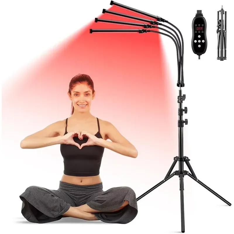 for 80W Full Body Red Light Therapy Panel with Stand Dual Wavelength Heat Lamp Physiotherapy Device for Pain Relief