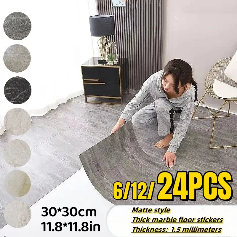 

Marble Pattern Vinyl Self-Adhesive Flooring Stickers Wall Stickers Easy To Install Waterproof Floor Tiles for Bedroom Kitchen