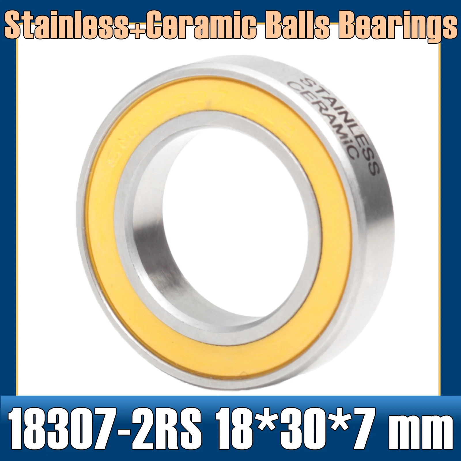 18307-2RS Stainless Bearing 18*30*7 mm ABEC-5 (1 PC) 18307 RS Bicycle Bottom Bracket Repair Parts 18 30 7 Ceramic Balls Bearings