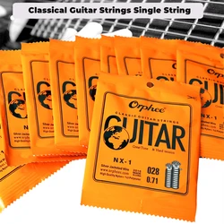 Orphee Classical Guitar Single Strings Silver Plated Wire Nylon 028-045 Musical Instruments Replacement For Snapped Strings