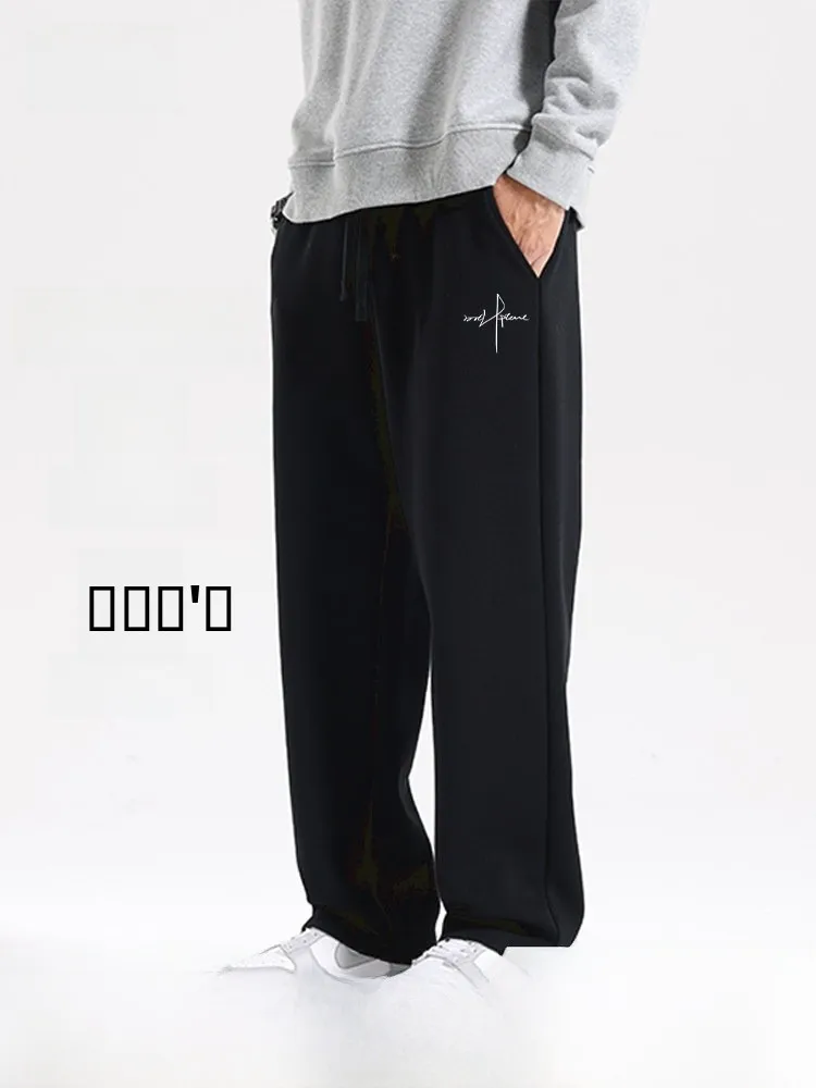 

Snow mid Flying Men's Straight Leg Casual Pants Spring Autumn New Style Slimming Loose Sports Black Casual Trousers PCD