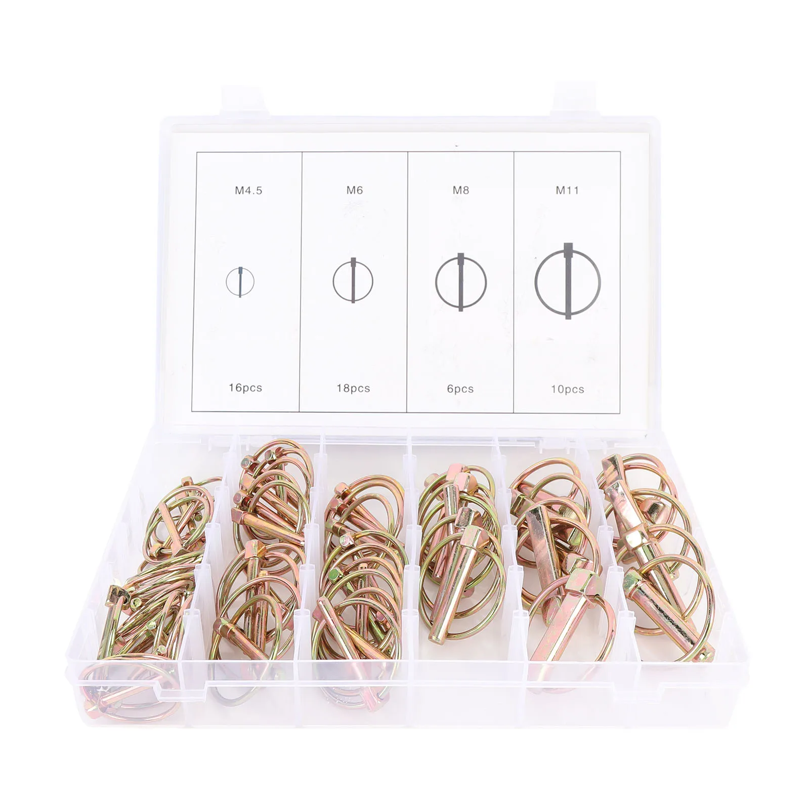 

Tractor Pins Ring Easy Insertion Secure Fastening M4.5 M6 M8 M11 Powerful Connection Round Trailer Hitch Pins for Trucks