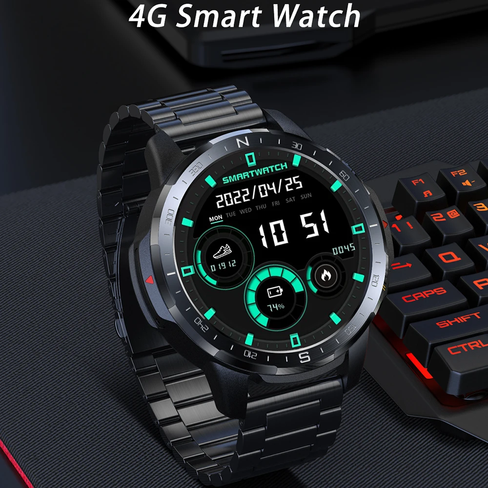 Smart Watch Men LTE 4G Smartwatch Android 9.1 32G ROM IP67 with SIM card 5MP Camera GPS WIFI 1000mAh 1.6 inch HD Screen 400*400