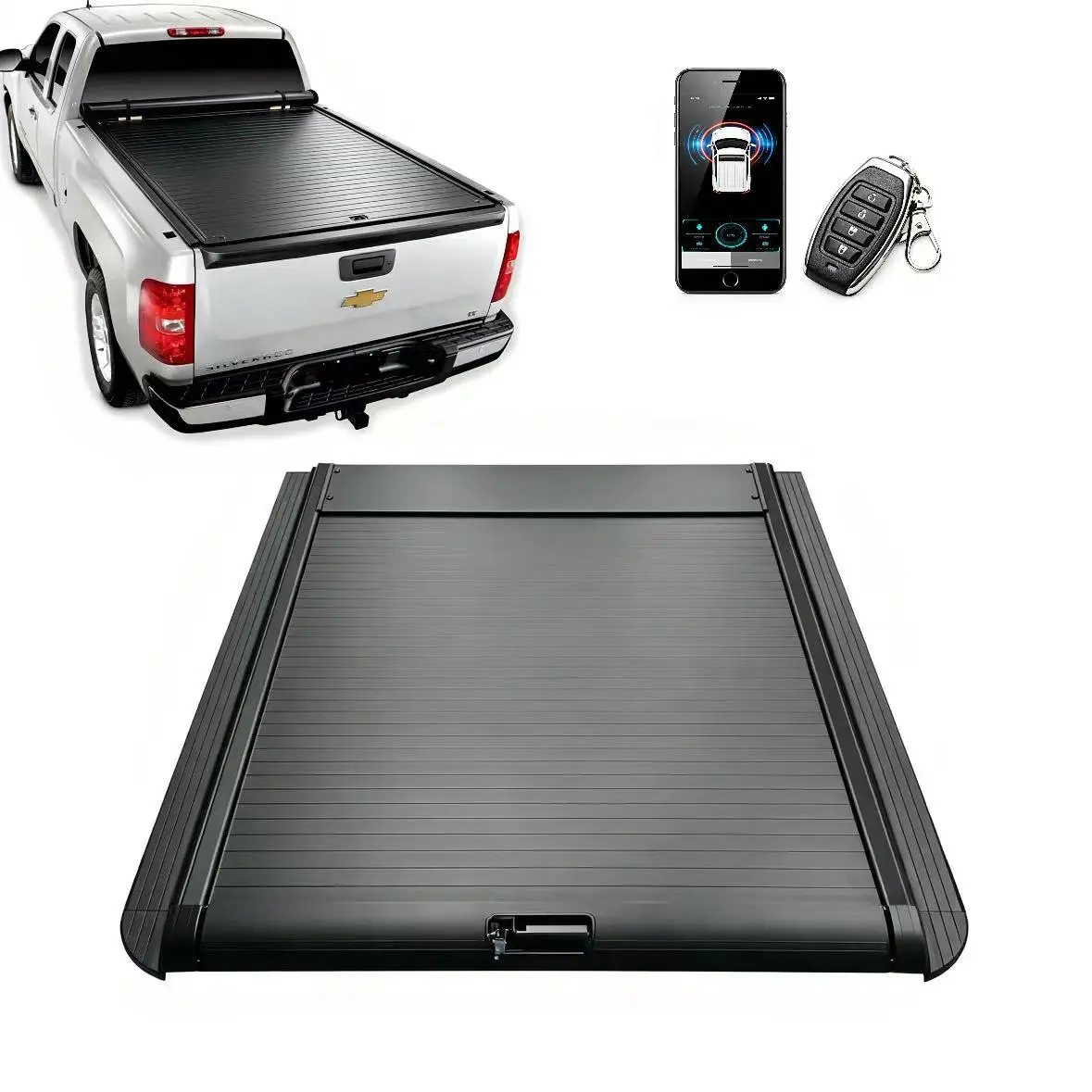 6.9ft Universal Fit Retractable Tonneau Cover Weather Resistant Bed Shield For Chevrolet Silverado RST Pickup