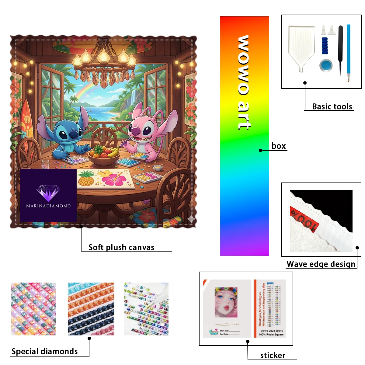 

【MARINA Diamond Art】Cute anime characters Crystal AB Rhinestone FD Rhinestone Perfect Resin Diamond