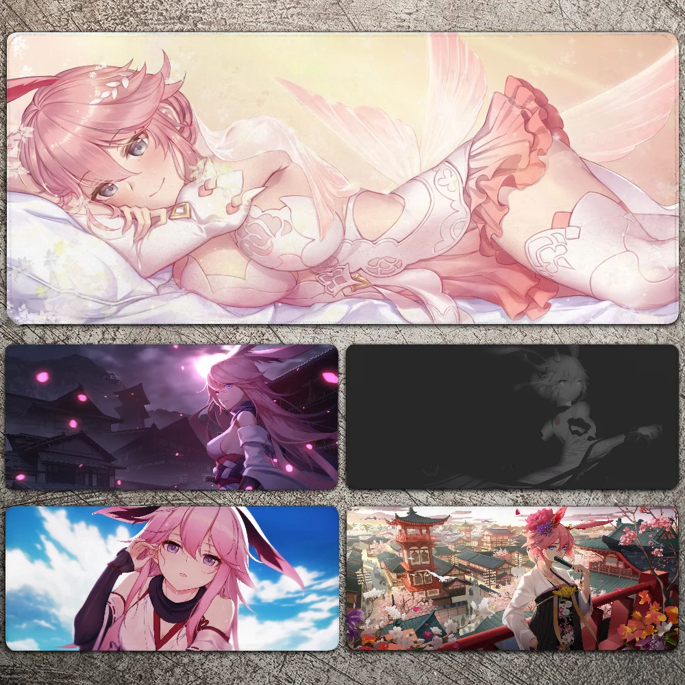 

Yae Sakura Honkai Impact Mousepad Large Gaming Mouse Pad LockEdge Thickened Computer Keyboard Table Desk Mat