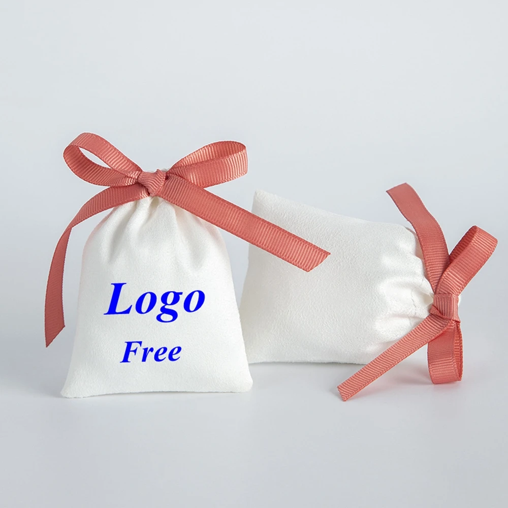 

Custom Logo FREE R Earing Studs Ribbon Bracelets Pouches Jewelry Watch Cellphone Packaging Bag Gift Personalized Pouch
