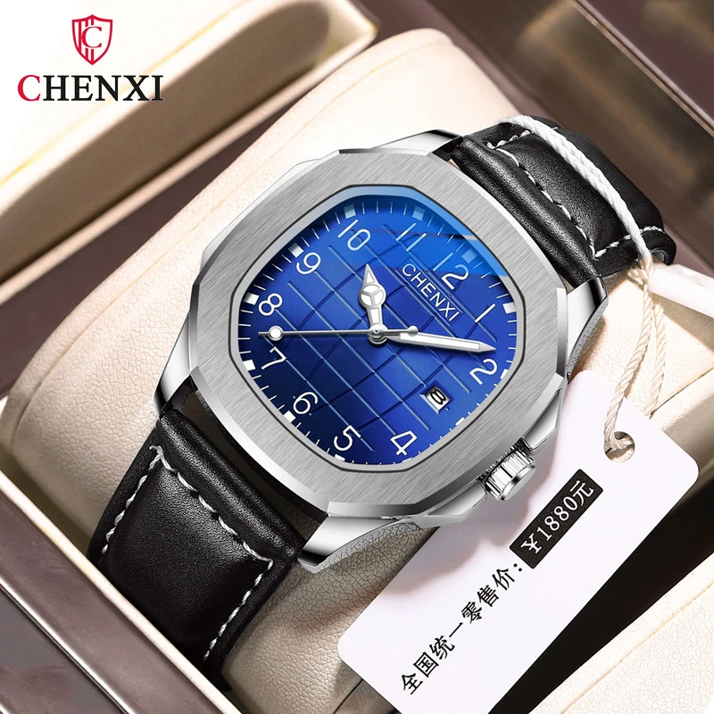 

CHENXI 8213 Fashion Casual Sports Watches For Men Military Watch Leather Strap 3bar Waterproof Quartz Wristwatches Reloj Hombre