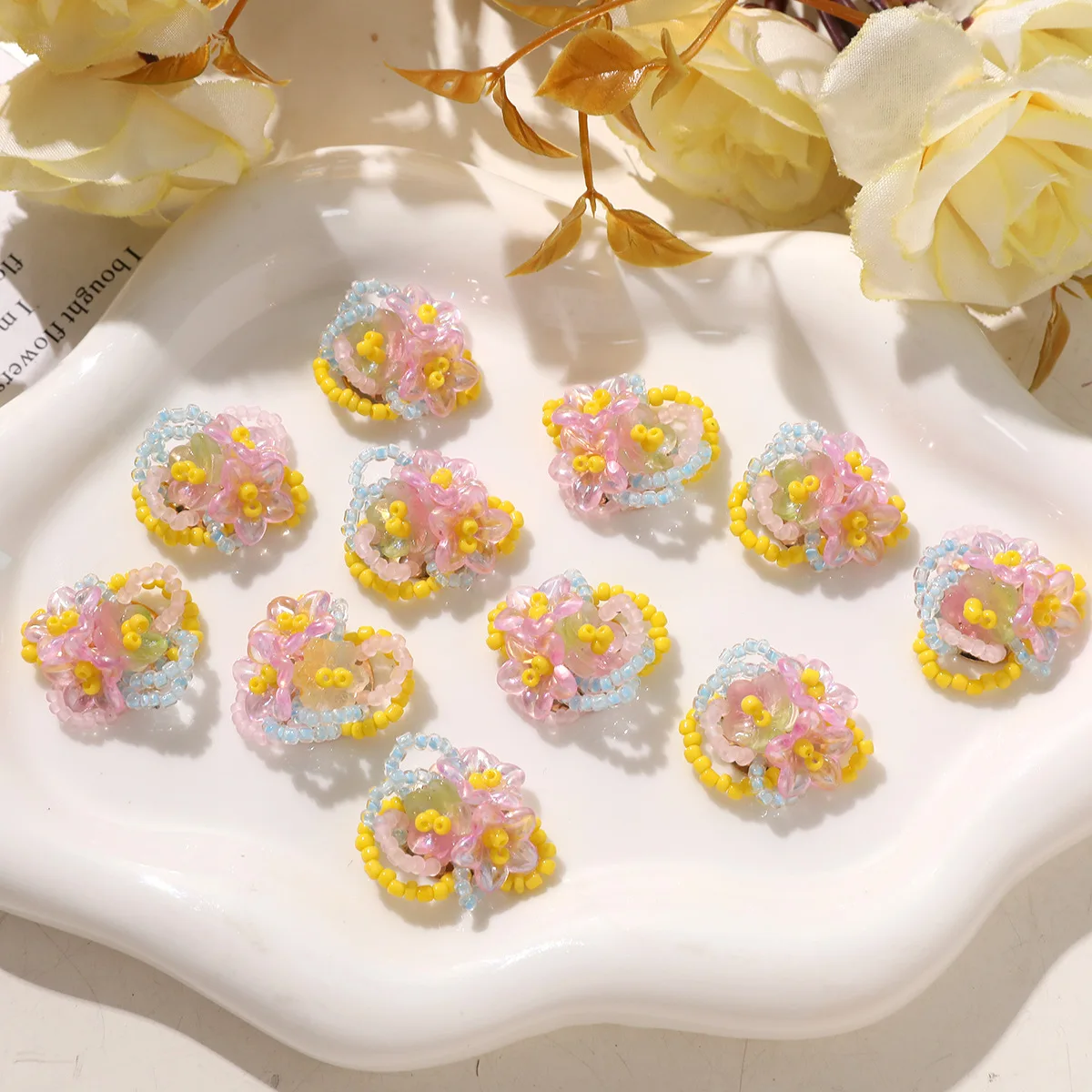 Clog Shoe Charms 1 Pc DIY Premium Pastoral Ombre May Lily Colorful Bead Cluster Clear Crystal Jelly Resin Korean Princess Decor