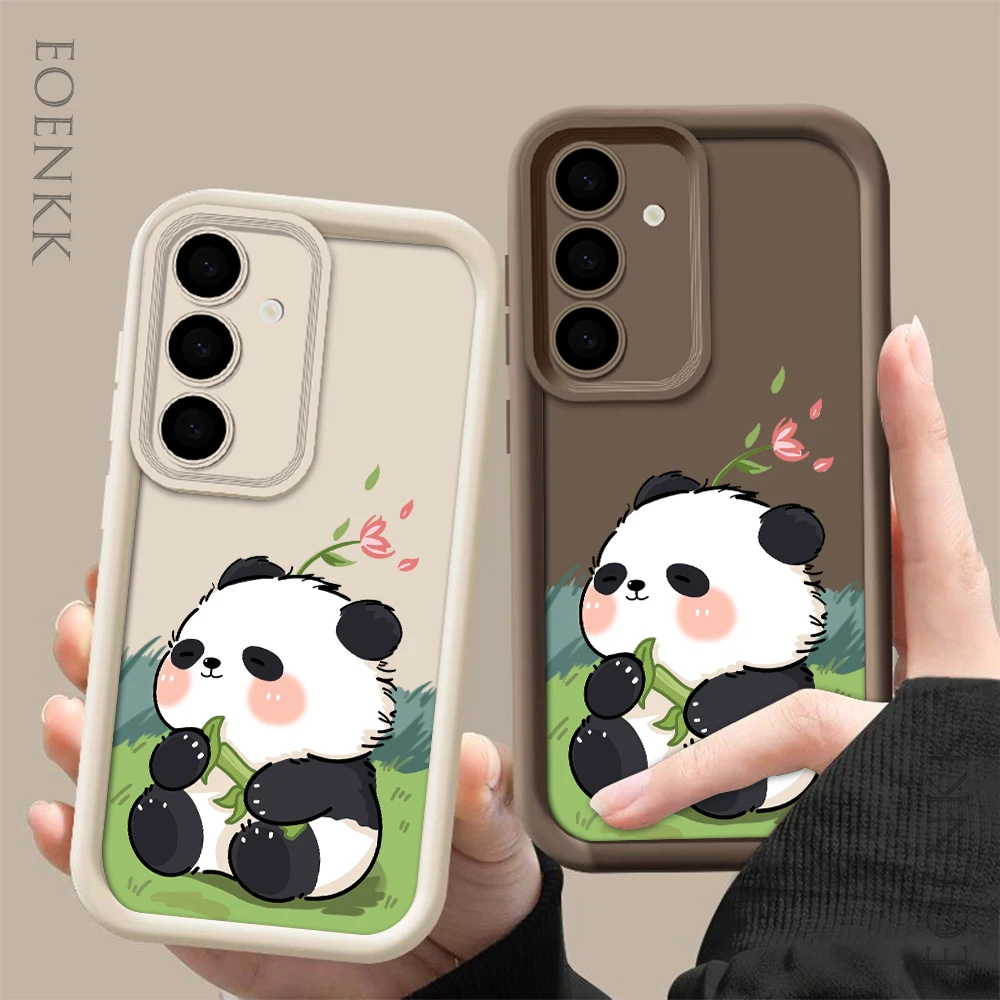 Phone Case For Samsung Galaxy S25 S22 S21 S24 S20 S23 FE Note 20 Plus Ultra A35 A15 A25 A55 Panda Pattern Silica gel Soft Cover