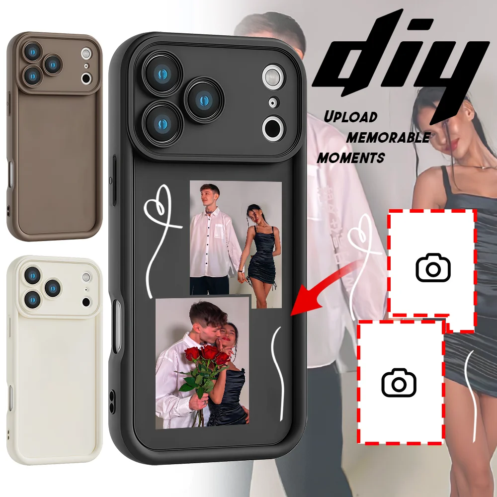 DIY Customized Photo For iPhone 17 16 15 14 13 12 11 Pro Max XS XR 7 8 Plus SE 2020 Silicone Shockproof Phone Case Back Cover