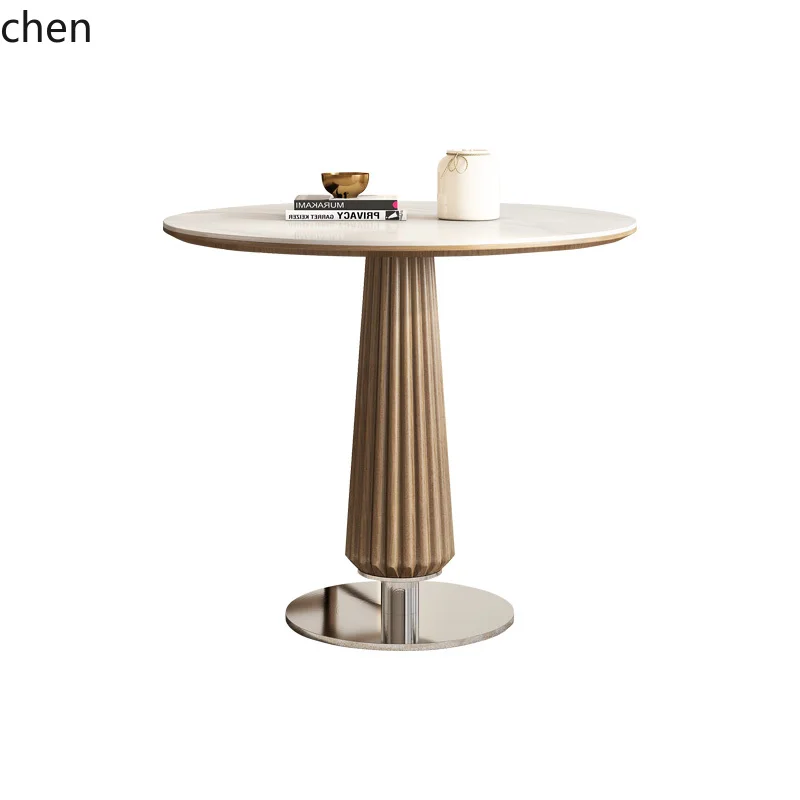 HXL solid wood negotiation table and chair combination simple modern balcony leisure table sky ruler round table