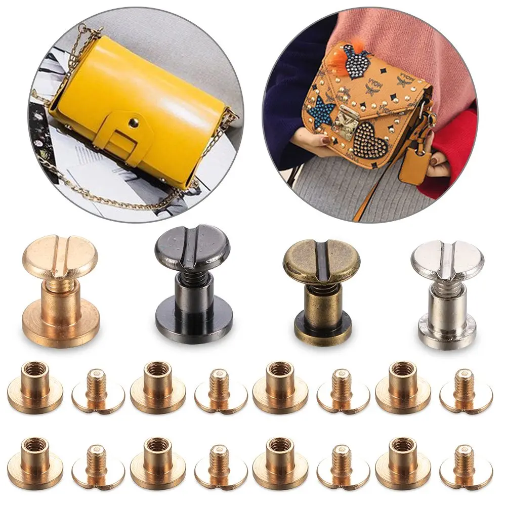 

10sets Crafts DIY Leather Craft Garment Scrapbooking Brass screw Nail Rivets Cloth Button