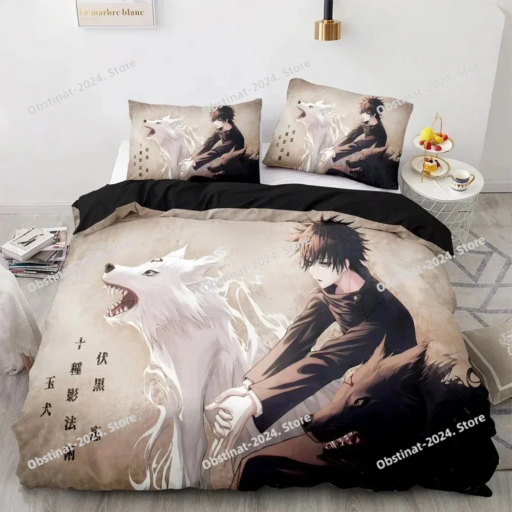 Jujutsu Kaisen Bedding Set Single Twin Full Queen King Size Anime Bed Set Aldult Kawaii Kid Bedroom Duvetcover Sets 3D Print 048