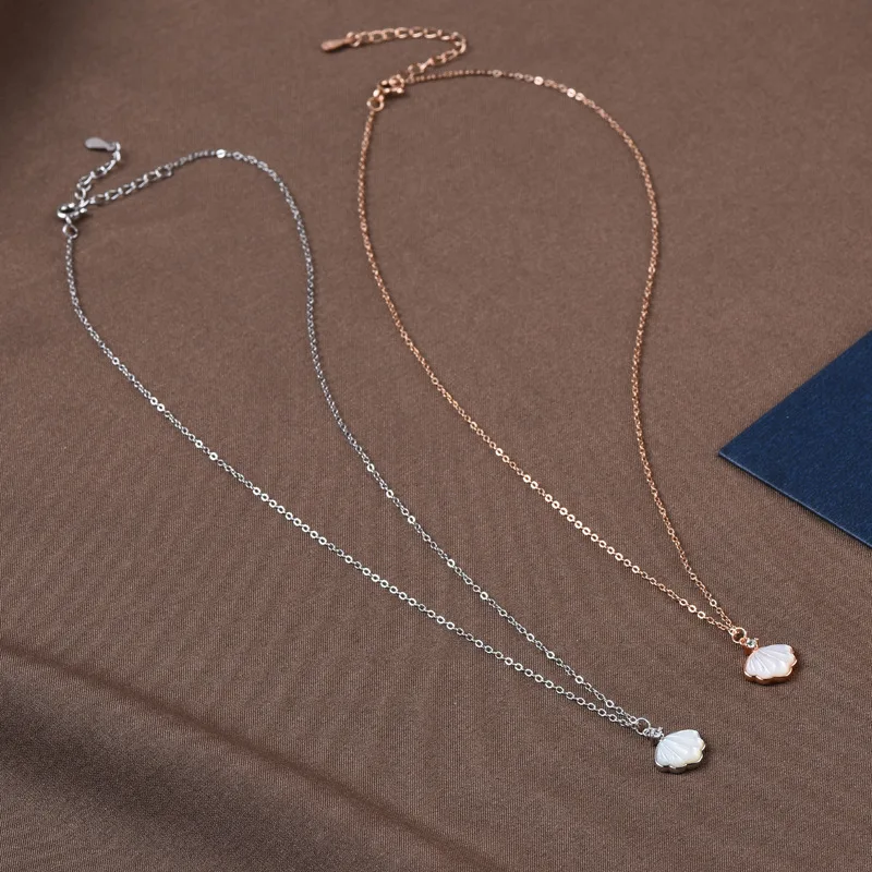 

Necklace pendant shell zircon ins simple and niche collarbone chain elegant and versatile