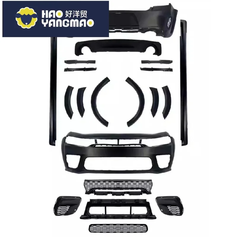 Suitable for Front Rear Bumper Assembly Side Skirt for Dodge Charger 15-23 Upgraded Challenger SRT 21 Style Body Kit Car Accesso