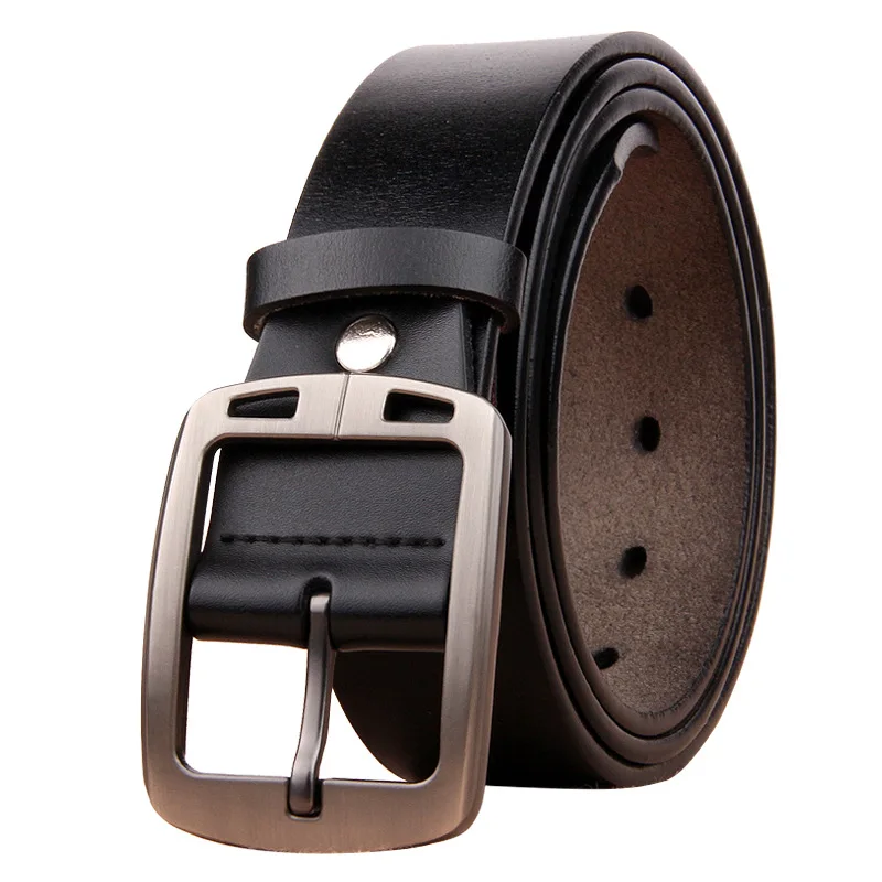 Men's antique pin buckle belt, genuine leather men's belt, cowhide middle-aged and young retro belt