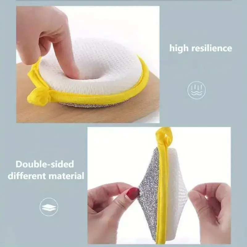 10/5PCS Double Side Dishwashing Sponge Dish Washing Brush Pan Pot Dish Wash Sponges Household Cleaning Reusable Kitchen Tools view 4
