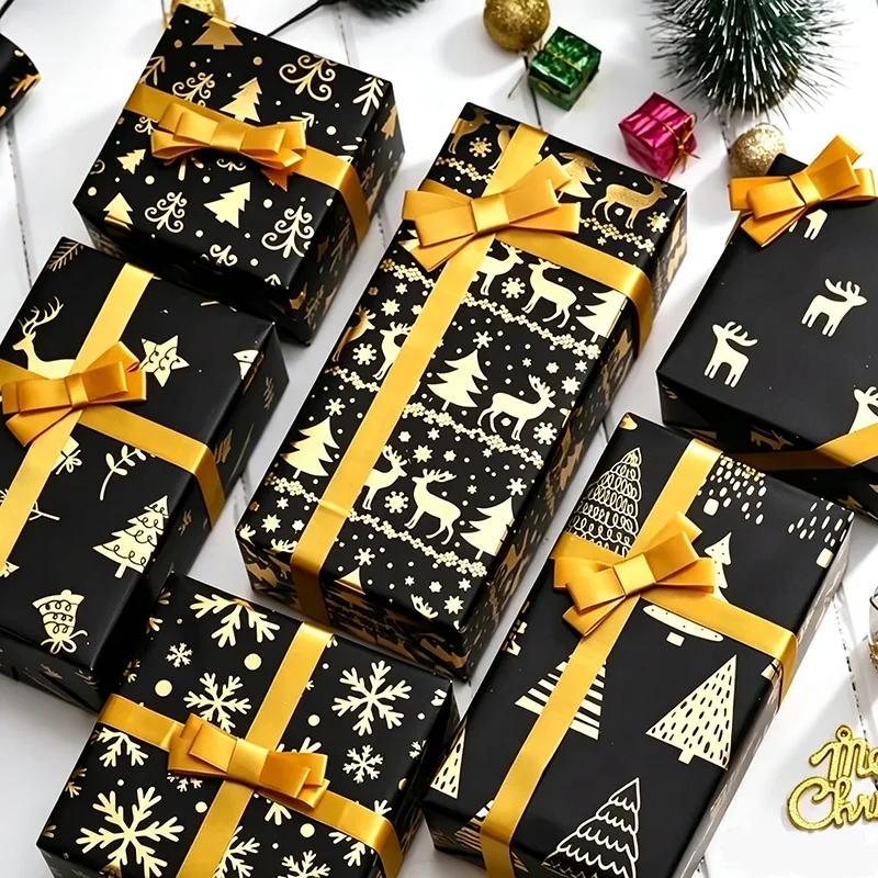 1 Stück 10M Kupferfolie zum Stempeln und Einwickeln |   Weihnachtsgeschenkpapier |   Zufällige Stile |   Leuchtend bunt und zuschneidbar, sie eignen sich für Weihnachten, zum Verschenken an Freunde,