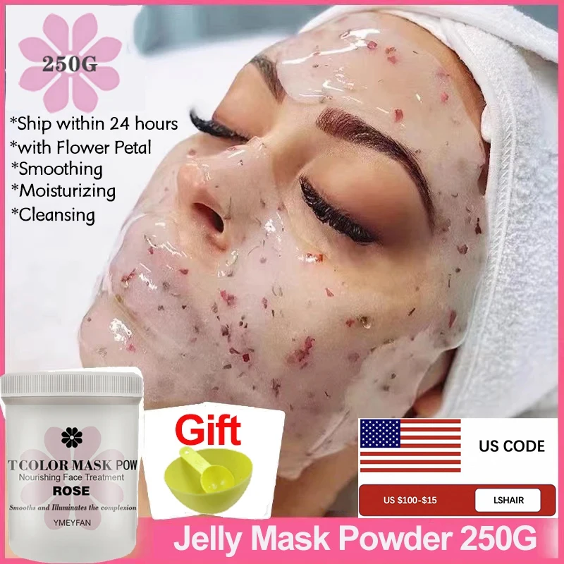 Natural Soft Hydro Jelly Mask Powder Set Peel Off Rubber Facial Mask SPA Whitening Rose Collagen Hyaluronic Mask Acid Skincare