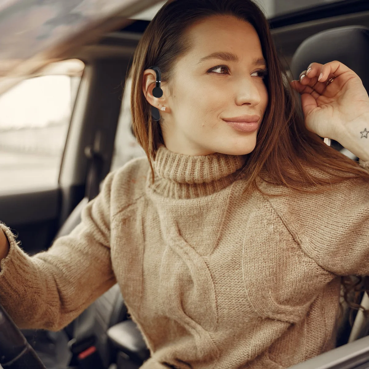 

1Pcs Earphone Black Wireless Lightweight Driving Running Workout Long Life One-Side Durable Earpiece