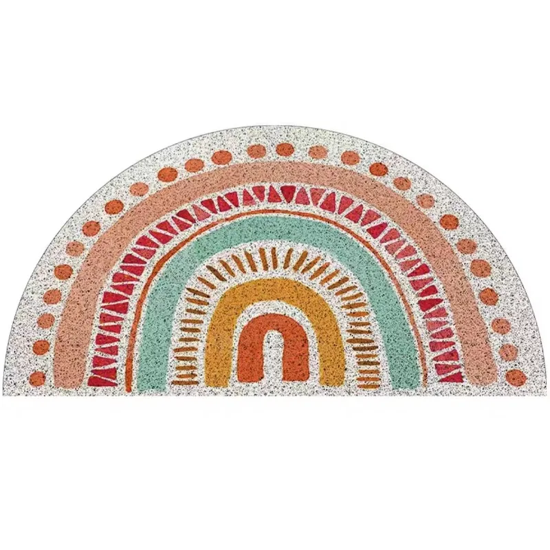 Small Rainbow Semicircle Mat Comfortable and Simple Household Bathroom Door Absorbent Non-slip Foot Mat Entry Door Mat