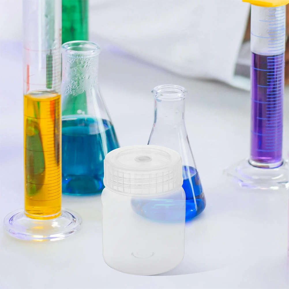 

5pcs Wide Mouth Laboratory 270Ml Clear Plastic Reagent Chemical Storage Containers For Cell Culture Sample Research Use