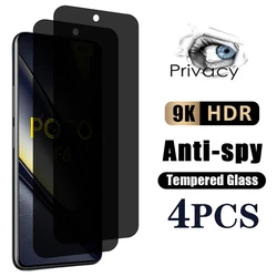 2-4Pcs Privacy Anti-Spy Tempered Glass For Xiaomi Poco F6 F5 14T 13T 12T 11T Pro Screen Protector Film For Redmi Note 14 14R 14C