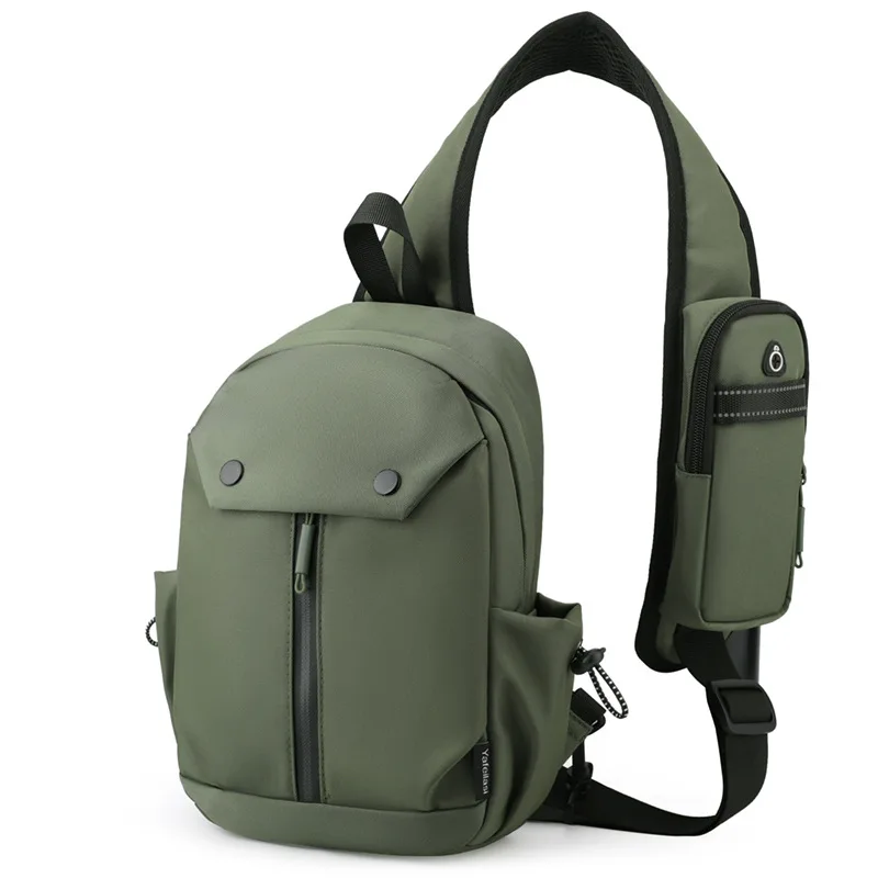 Fashion Chest Bag Backpack Oxford Single Shoulder Chest Bag Water-Resistant Commuter Outdoor Sports Phone Pouch Crossbody Bag