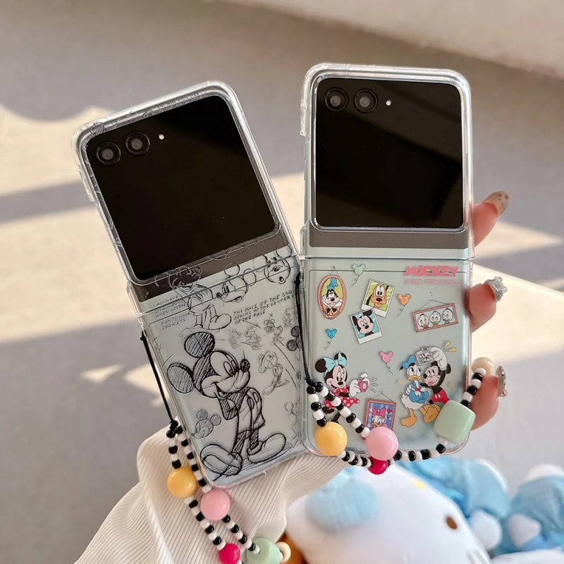 

Luxury art sketch Cute Mickey Mouse Disneys Cartoon Clear Folding Phone Case For Motorola Razr 60 50 40 Ultra Razr60ultra Cover