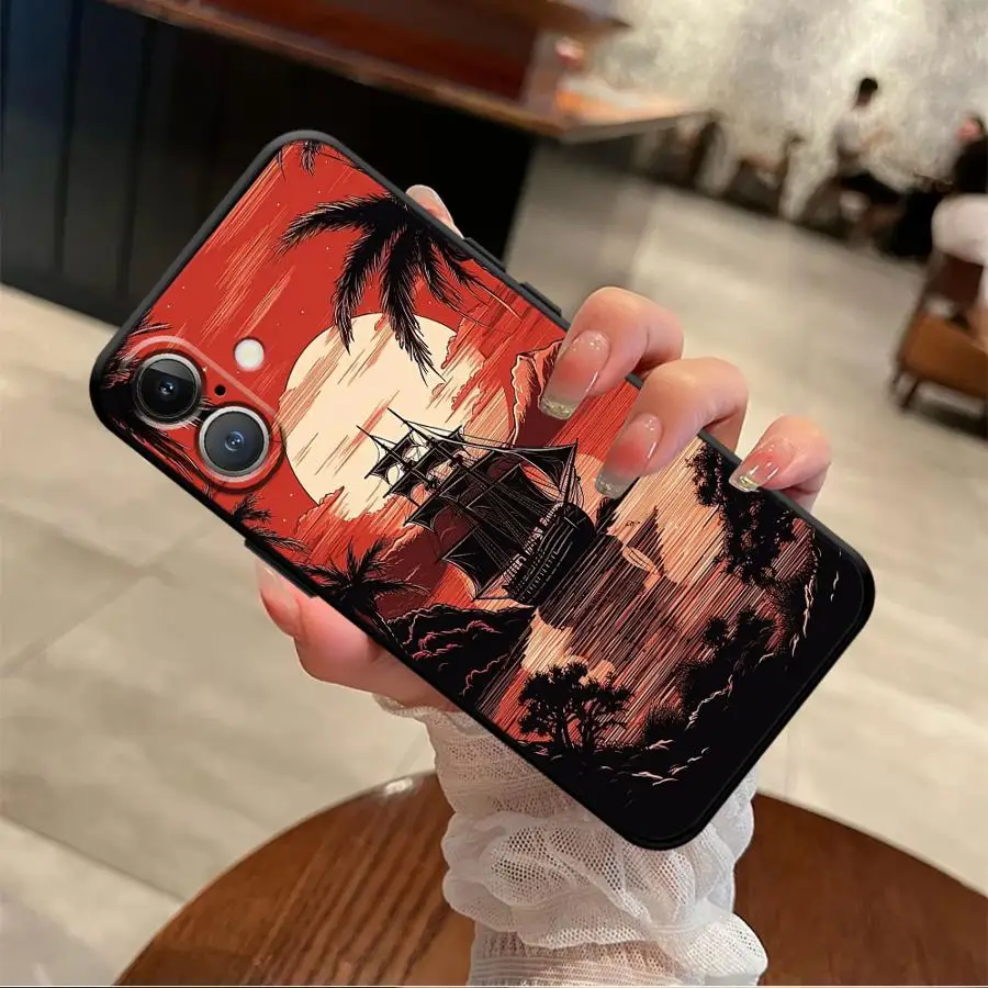 Soft Back Phone Cover Case for iPhone X XS XR SE 11 17Air 7 8 12 13 Mini 17 16 Pro Max 14 15 Plus Beautiful Scenery