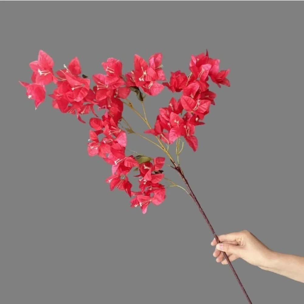 جديد 24/51 رؤساء محاكاة زهرة 76 سنتيمتر ثلاثية الأبعاد وهمية Bougainvillea Spectabilis متعدد الألوان سلك الحديد الداخلية بطانة زهرة الحرير المنزل