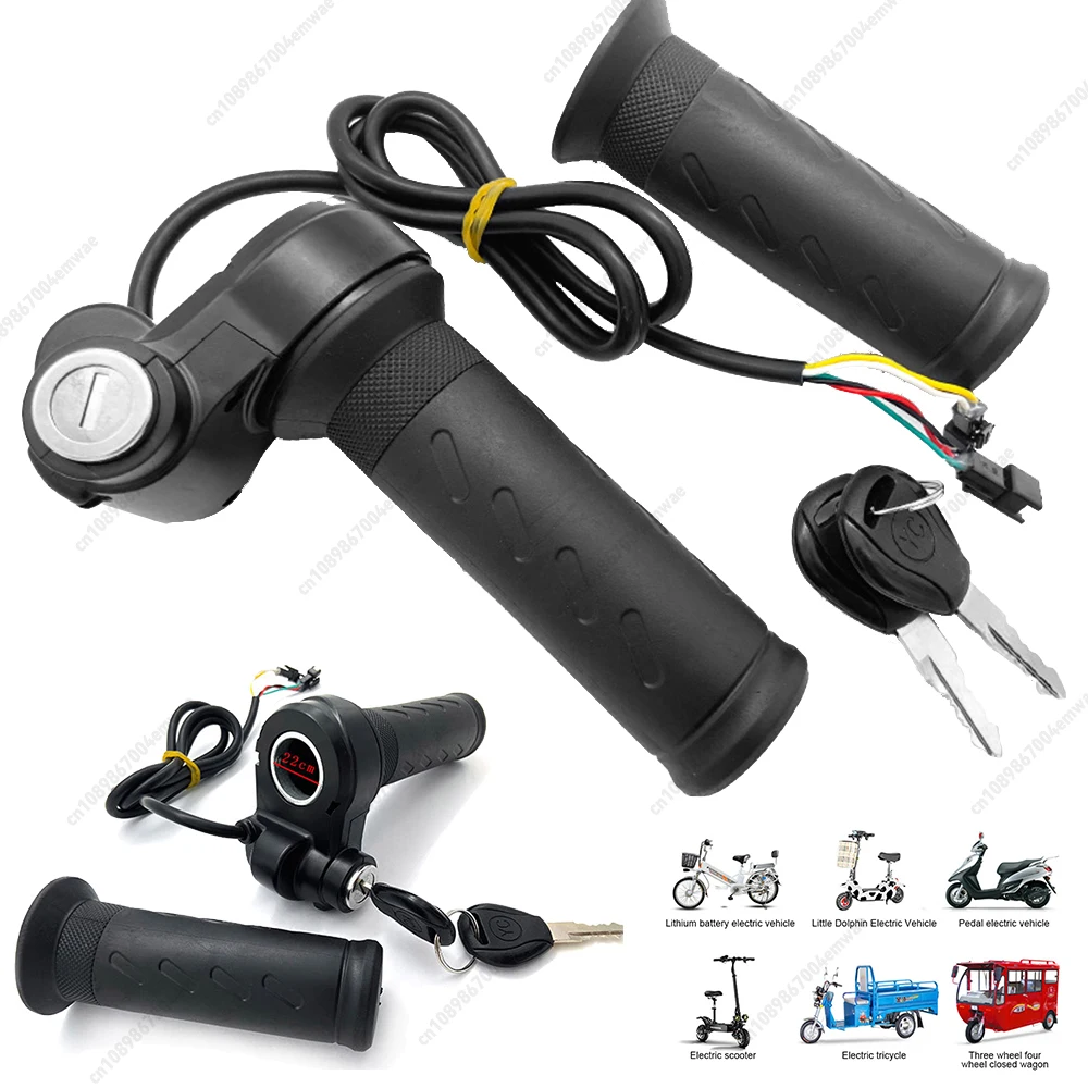 

1/2Pcs Electric Bicycle Grips,Bicycle Accessories Scooter Acceleration Handle Universal Voltage Bike Handlebar Twist Accelerator