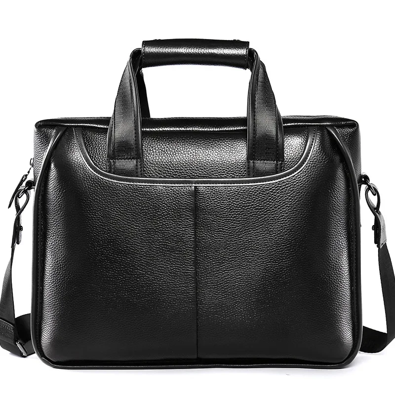 2024 New Luxury Cow Genuine Leather Business Men's Briefcase Male Briefcase Shoulder Bag Men Messenger Bag Tote Computer Handbag